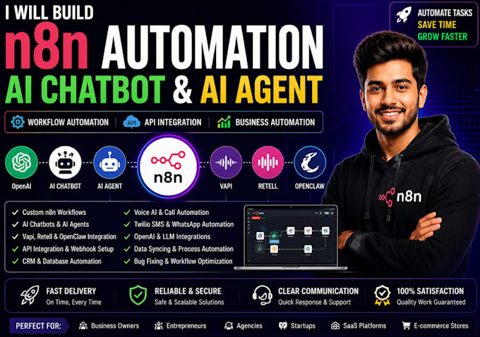 n8n automation n8n workflow ai chatbot n8n agent api integration n8n vapi retell