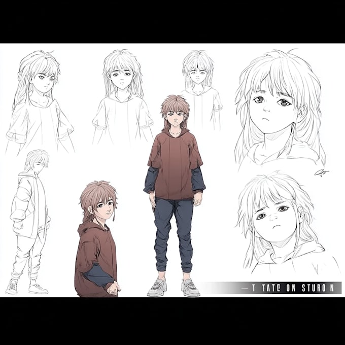 design professional anime character sheet and reference
