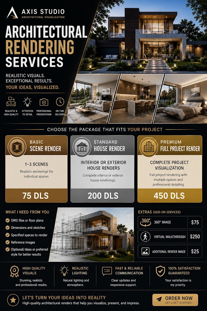 interior and exterior architectural 3d rendering