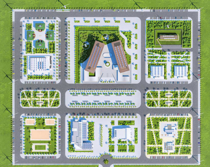 draw and render 2d,3d site plan,landscape design,master plan