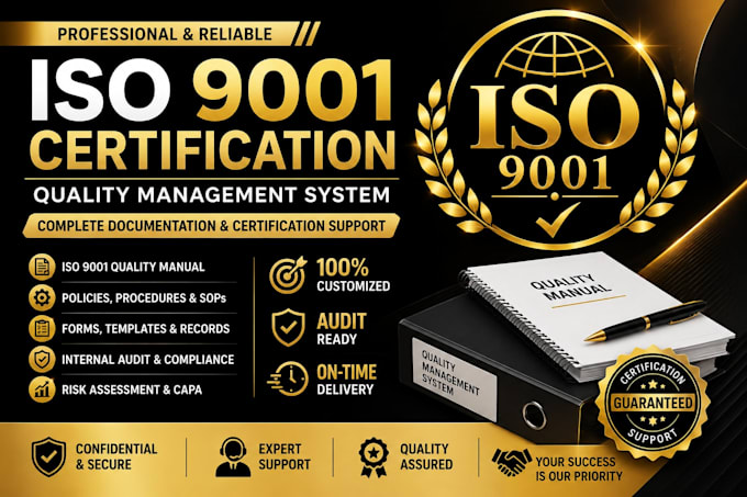 iso 9001 certification documentation and qms support