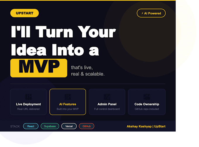 build your startup mvp with react supabase and vercel fast dev