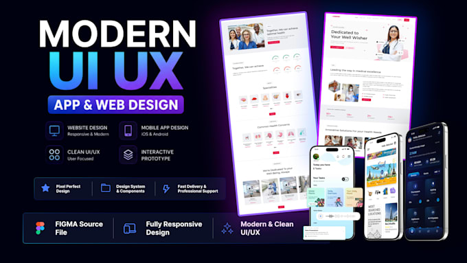 Design modern website and app ui ux in figma by Abhisheknaga857 | Fiverr
