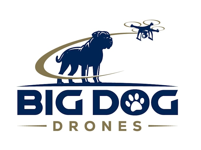 create a modern dog and drone mascot logo