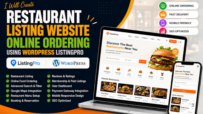 create restaurant listing website online ordering using wordpress listingpro
