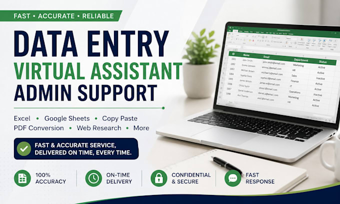 data entry and admin work