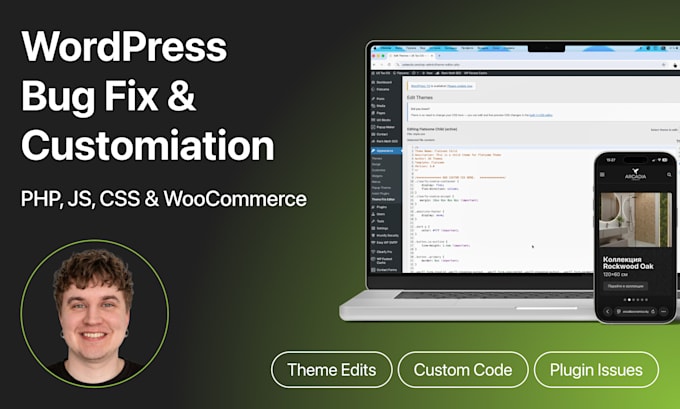 fix wordpress errors, bugs, issues, and customize your website
