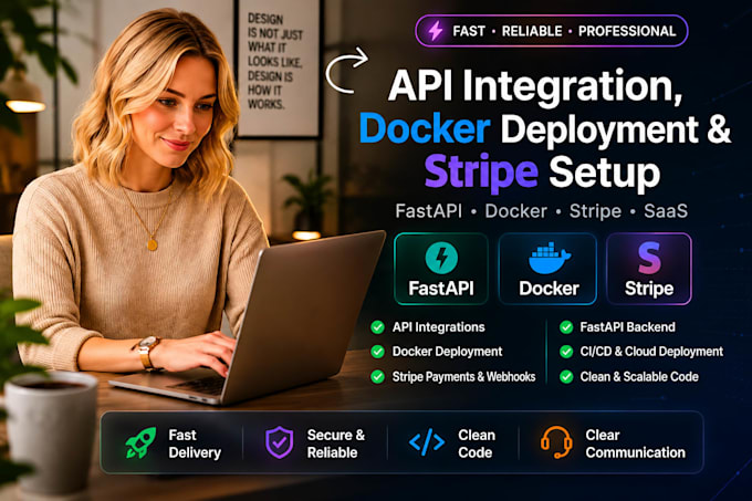 integrate apis, deploy docker containers and connect stripe to your app