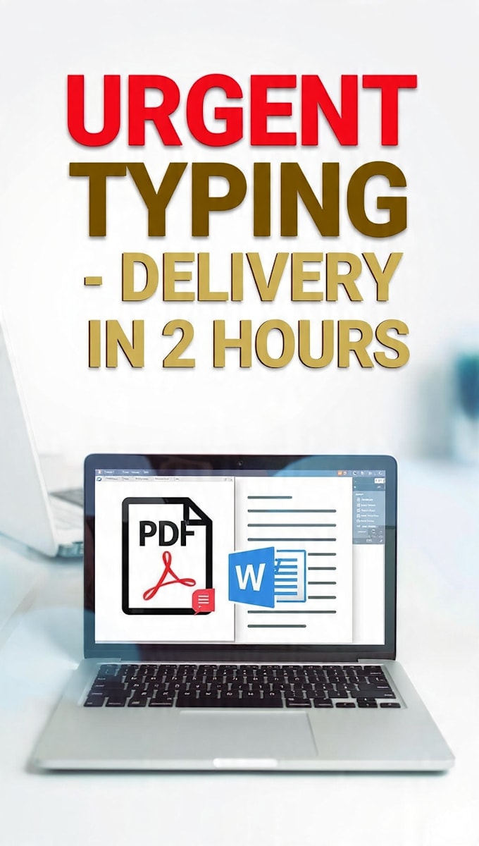 fast data entry and typing service in 2 hours