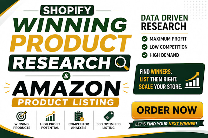 do shopify winning product research amazon product listing