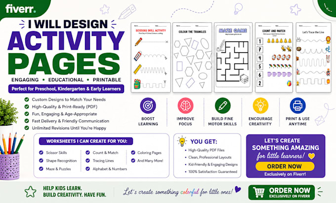create fun educational activity pages for kids