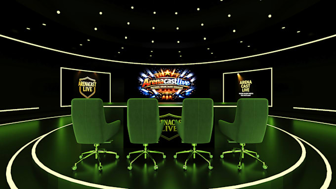 create cinematic 3d virtual event stage, live streaming webinars, vmix virtual