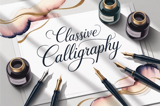 design cursive logo, handwritten typography and elegant calligraphy