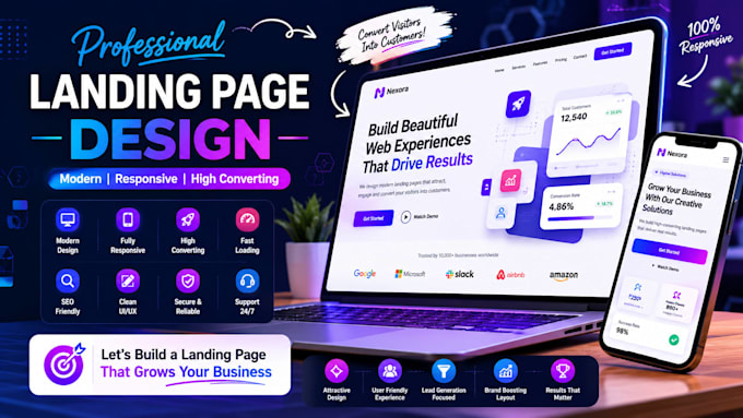 create custome proffessional landing page