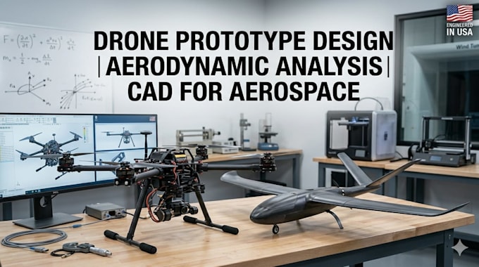 drone prototype design aerodynamic analysis cad for aerospace engineering