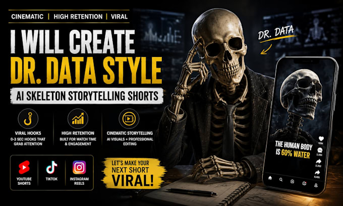 create viral ai skeleton storytelling animation shorts like dr data