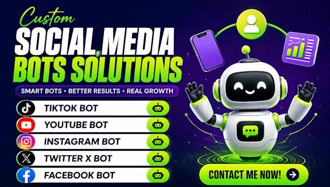 develop social media bot, tiktok bot, twitter x bot, youtube bot, instagram bot