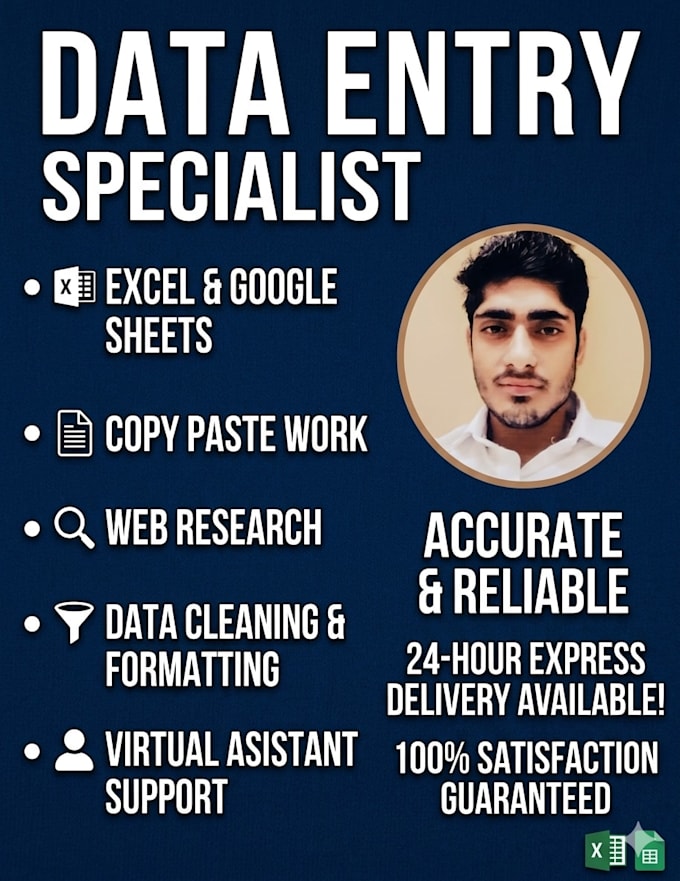 do expert data entry, excel data entry and copy paste work
