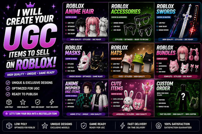 create the best ugc itens for roblox