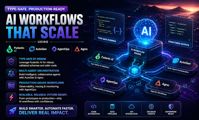 build type safe production ready ai workflows using pydantic ai  autogen agno