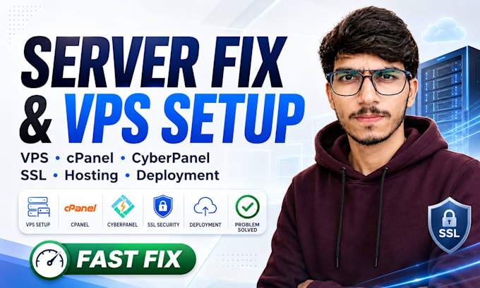 fix server errors, manage vps, hosting, SSL, and website deployment