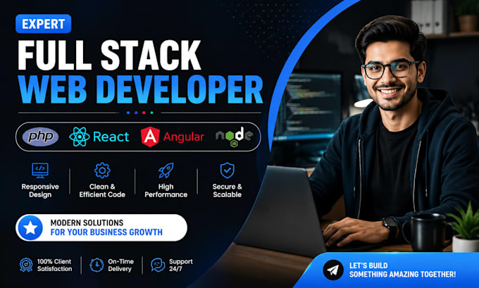 expert full stack web developer PHP react angular and node js