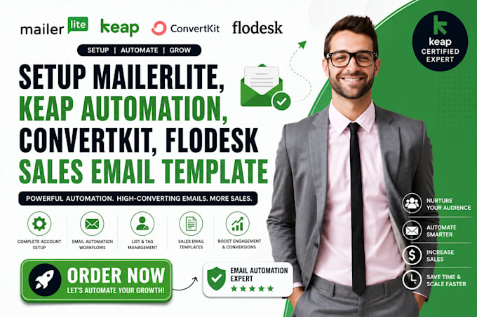 setup mailerliter email keap automation convertkit flodesk sales email template