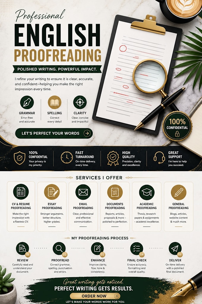 proofread and fix grammar for essays, emails and cvs 24hrs