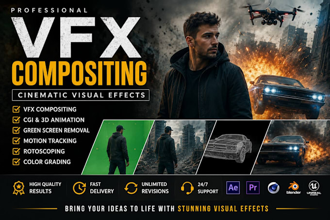 create realistic cgi product ads and cinematic vfx videos