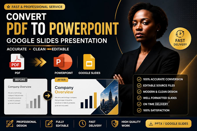 convert PDF to powerpoint, google slides presentation