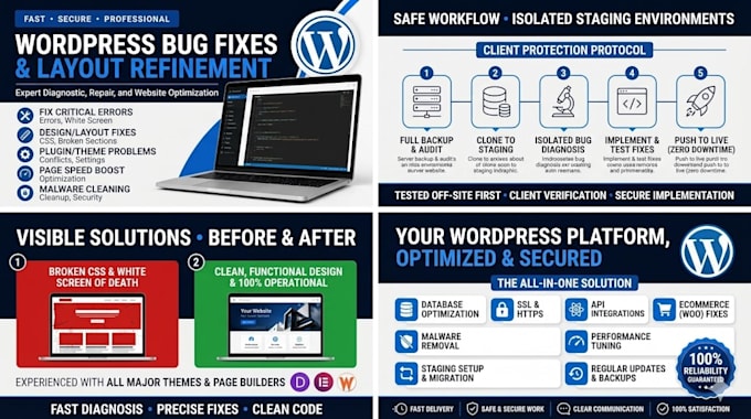 fix website issues, bugs and update your site professionally