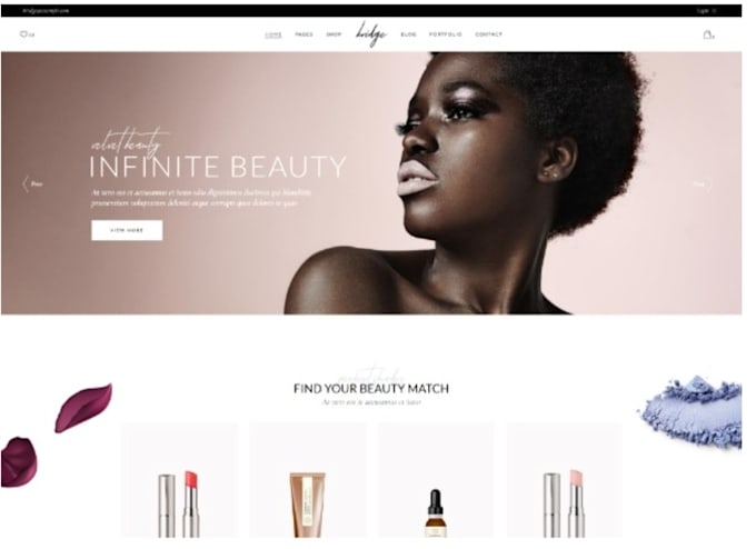 create beauty cosmetics shop website design