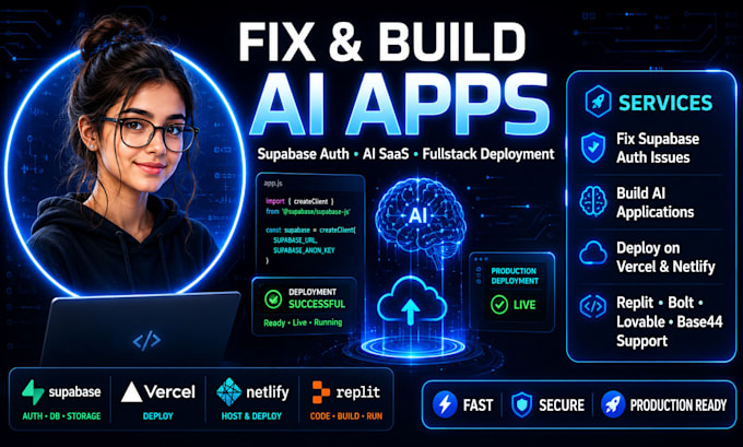 fix base44 google ai studio apps vercel netlify replit bolt and lovable supabase