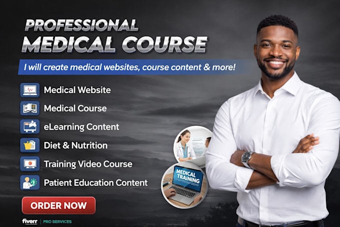 create medical course content, online course, and video course