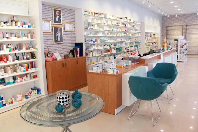 l design luxury pharmacy interior with functional retail layout kitchen design