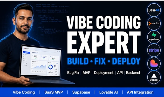 base44 expert build fix deploy base44 app mvp bug fixing replit vibe coding saas