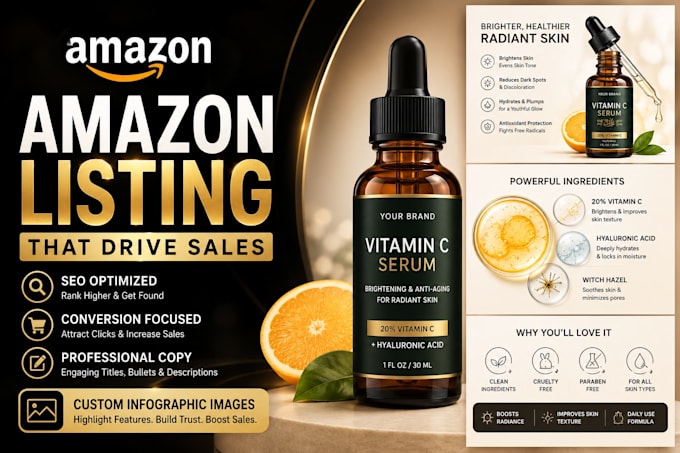 create professional amazon listings with images and SEO