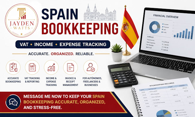 provide spain bookkeeping vat income expense tracking help