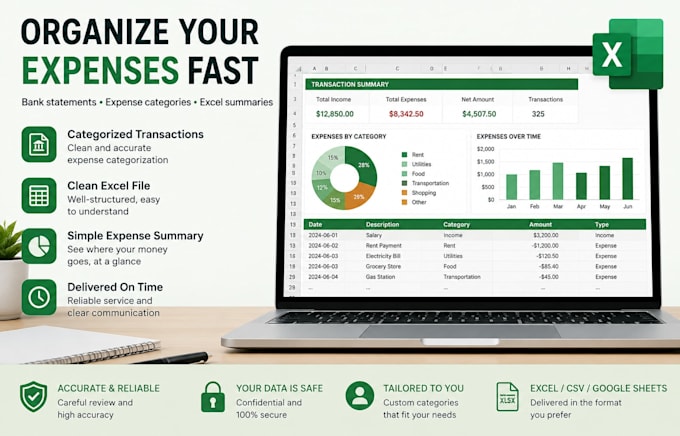 categorize your bank statement or expenses in excel