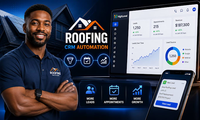 setup roofing company automation system in gohighlevel