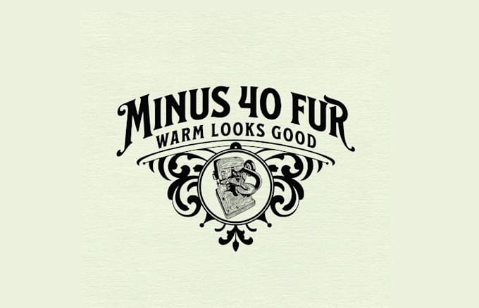 design draw vintage fur sewing machine logo
