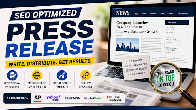 write SEO startup launch press release for your business