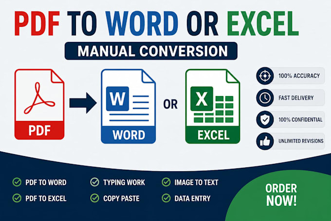 convert pdf to word or excel manually