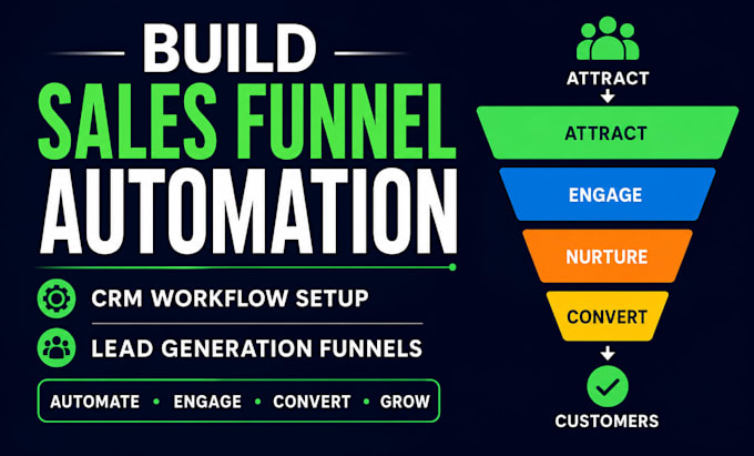 build sales funnel automation, CRM workflow setup, lead generation funnels
