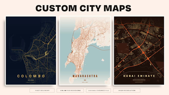 create custom luxury city map posters and wall art