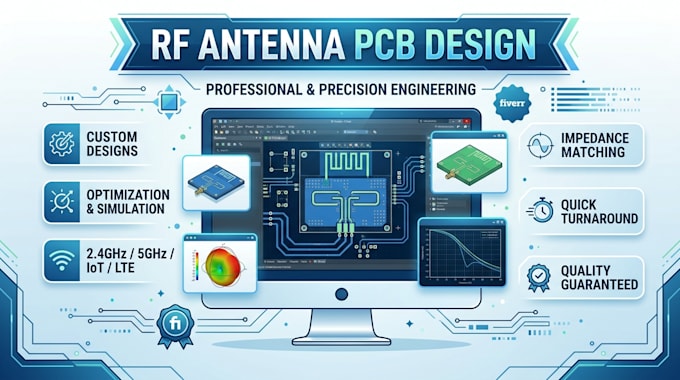 develop rf antenna pcb for wireless tracking and rfid applications