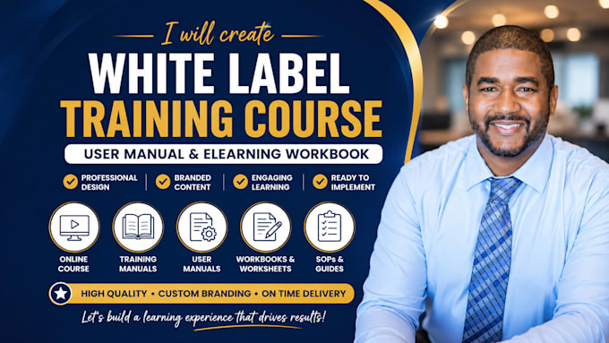 create white label training course, user manual, elearning workbook for business