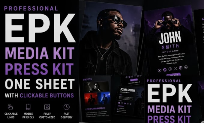 create professional press kit and media kit for speakers, djs and brands