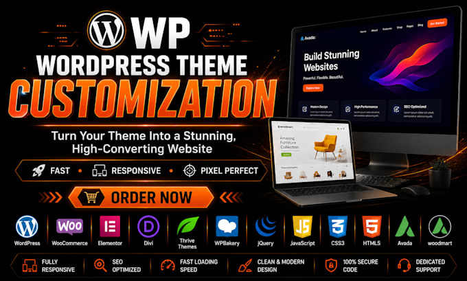 customize wordpress theme fix issues speed and seo optimize