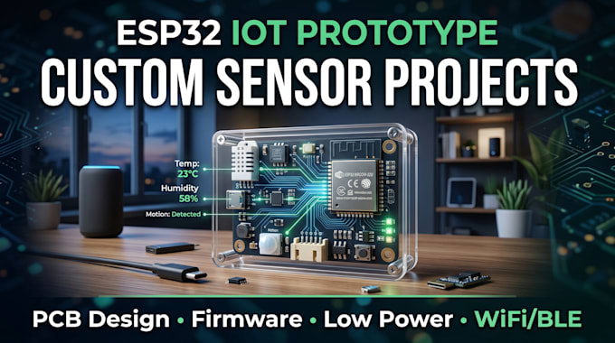 create esp32 iot pcb and firmware prototype for custom sensor projects